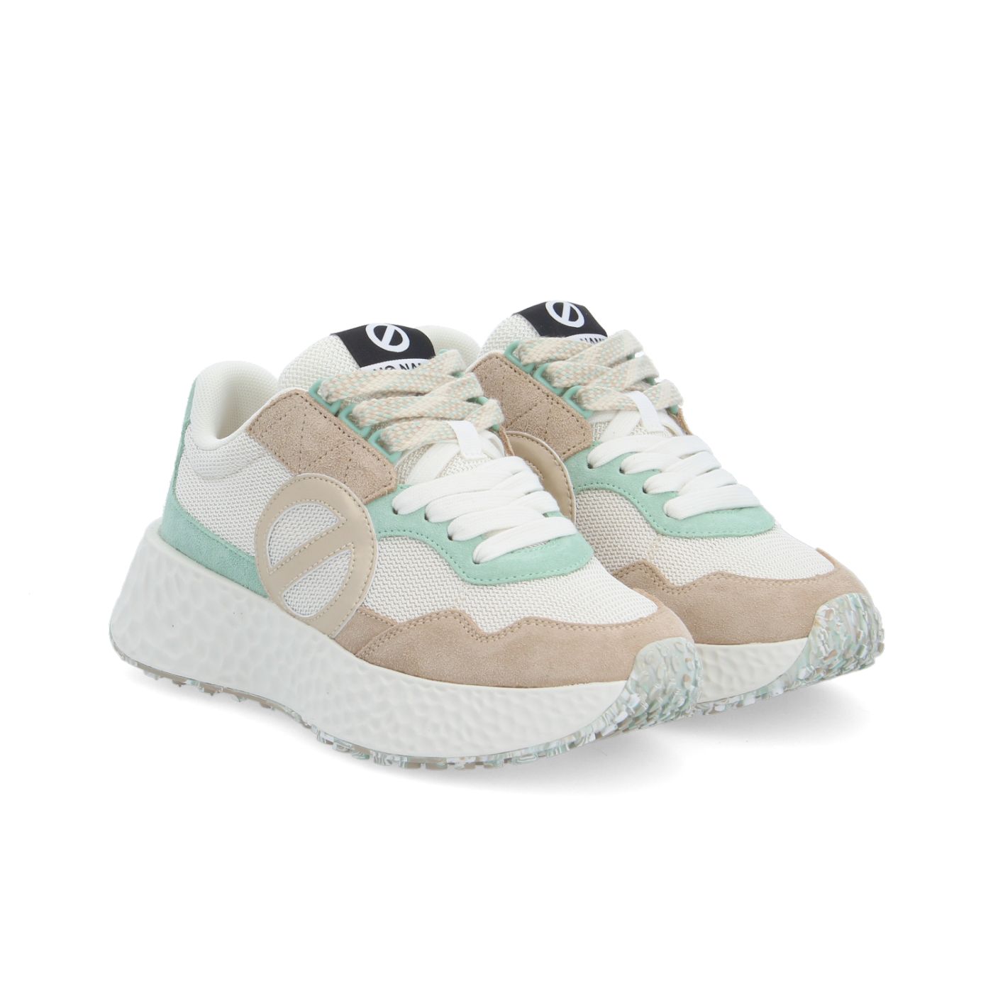 CARTER JOGGER W - SUEDE/KNIT/SUED - BEIGE/BLANC CASSE/VERT